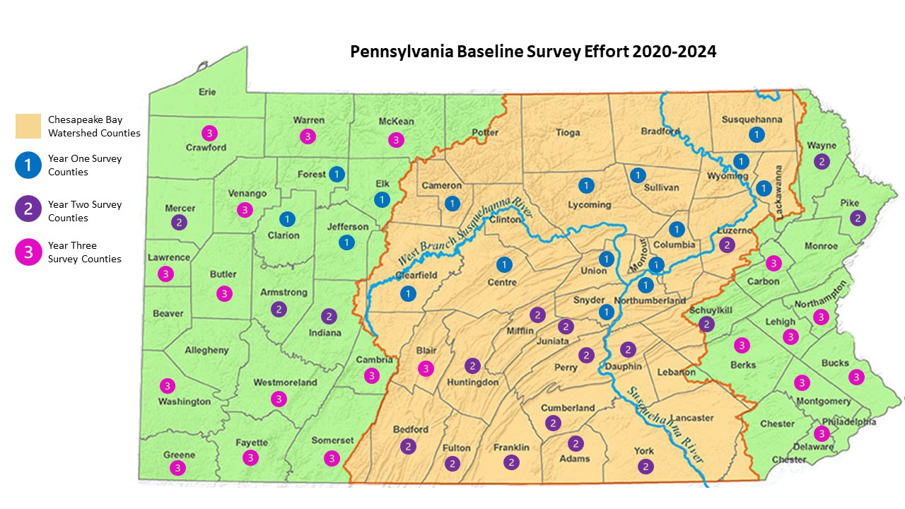 Baseline Survey Effort County Map.